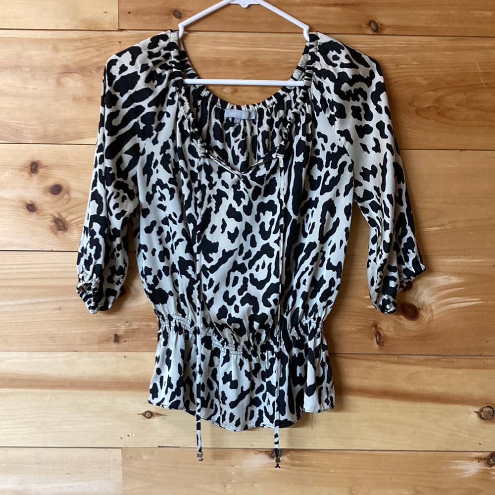 Black and Silver Animal Print Blouse